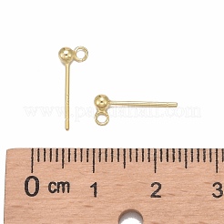 925スターリングシルバースタンドピアスパーツ  スタンプ925個付きイヤリングポスト  18KGP本金メッキ  14mm  ヘッド：5x2.5mm  穴：1mm  ピン：0.7mm&nbsp;STER-K167-042A-G
