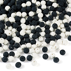 2 Styles Natural Lava Rock Round Beads Strands&nbsp;G-TA0002-30