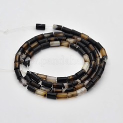 Column Natural Black Agate Beads Strands&nbsp;G-N0153-66