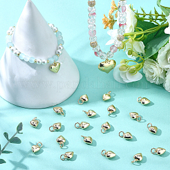20Pcs Rack Plating Brass Heart Charms&nbsp;KK-BBC0024-87B