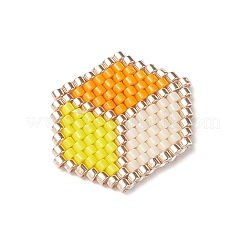 3 個 3 色手作りみゆき日本のシードビーズ  織機模様  キューブ  ミックスカラー  21x19x2mm  1pc /カラー&nbsp;PALLOY-MZ00023