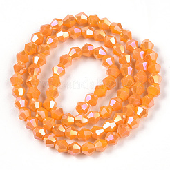 Opaque Solid Color Electroplate Glass Beads Strands&nbsp;EGLA-A039-P4mm-B04
