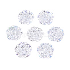 透明な腹筋プラスチック カボション  花  透明  19.5x7.5mm&nbsp;KY-G019-03L