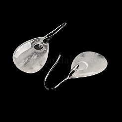 Natural Quartz Crystal Teardrop Dangle Earrings&nbsp;EJEW-I315-02P-03