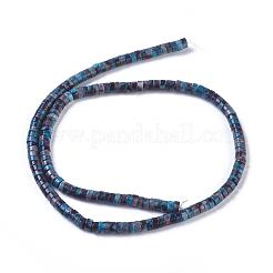 天然石オーシャンホワイトジェイドビーズ連売り  染め  コラム  スチールブルー  4.5~5x2~2.5mm  穴：0.6mm  約165個/連  38cm&nbsp;G-I265-01C