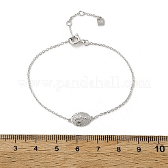 S925 スターリングシルバー リンク & チャーム ブレスレット (女性用)  マリア  プラチナ  6インチ（15.2cm）&nbsp;BJEW-K276-01P