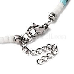 Handmade Evil Eye Lampwork & Glass Seed Beads Beaded Necklaces for Women&nbsp;NJEW-JN05445