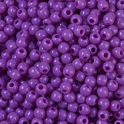 不透明なアクリルビーズ  ラウンド  青紫色  4x3.5mm  穴：1.6mm  約18000個/500g&nbsp;SACR-A007-01A-08