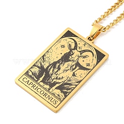 304 Stainless Steel Tarot Pendant Necklaces&nbsp;NJEW-A026-01G-10