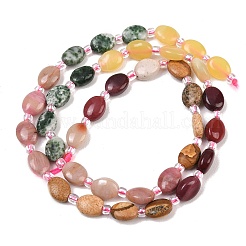 Natural Green Spot Jasper & Mookaite & Picture Jasper & Rhodonite & Lemon Jade Beads Strands&nbsp;G-Z135-A09