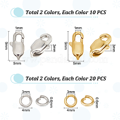 20Pcs 2 Style 304 Stainless Steel Lobster Claw Clasps&nbsp;STAS-UN0047-72