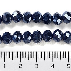電気メッキオペークガラスビーズ連売り  多面的  ラウンド  ミックスカラー  7~8x6mm  穴：1.4mm  約65~67個/連  14.96~16.93''（38~43センチメートル）&nbsp;GLAA-D022-03