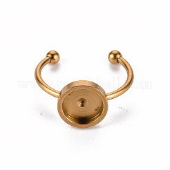 201 Stainless Steel Cuff Pad Ring Settings&nbsp;X-STAS-S080-042C-G