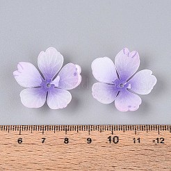 花のアクリルビーズキャップ  DIYのジュエリーには  ライラック  28x28x8~10mm  穴：1.6mm&nbsp;SACR-T017-51F