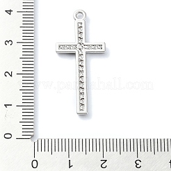 Rack Plating Alloy with Black Rhinestone Pendants&nbsp;FIND-Z051-04P-02