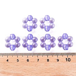 透明なアクリルビーズフレーム  花  ミディアムスレートブルー  16.5x15.5x6mm  穴：2mm  約674個/500g&nbsp;TACR-S153-01A-47