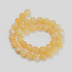 天然石トパーズ翡翠ビーズ連売り  ラウンド  4mm  穴：1mm  約100個/連  16インチ（40.64cm）&nbsp;X-G-E266-11A-4mm
