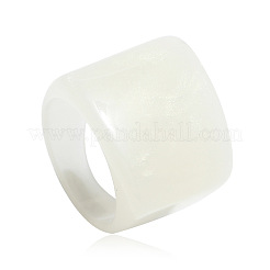女性用長方形アクリル指輪  ホワイト  内径：17mm&nbsp;WGE6404-01