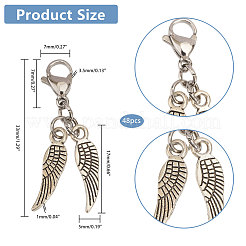 Tibetan Style Alloy Wing Pendant Decoration&nbsp;HJEW-AB00504