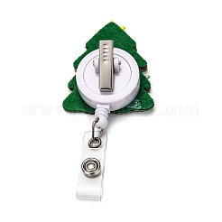 Christmas Tree Glitter Powder Felt & ABS Plastic Badge Reel&nbsp;AJEW-I053-14