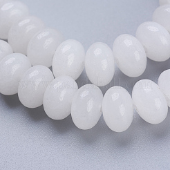 Natural White Jade Beads Strands&nbsp;G-P354-18-8x5mm