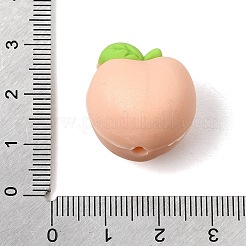 3Dシリコンビーズ  焦点ビーズ  桃  桃パフ  21.5x20.5x19.5mm  穴：3mm&nbsp;SL-CBA7785-06A