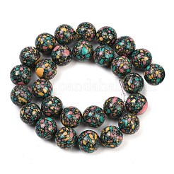 天然石瑪瑙ビーズ連売り  ラウンド  染め  カラフル  14mm  穴：1mm  約28個/連  15.55''（39.5センチメートル）&nbsp;G-U030-C01-14mm