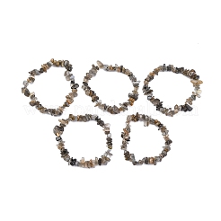 Natural Moonstone Chip Beaded Stretch Bracelets for Women Men&nbsp;BJEW-L038-01D