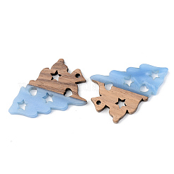 Opaque Resin & Walnut Wood Pendants&nbsp;RESI-S389-006A-C01