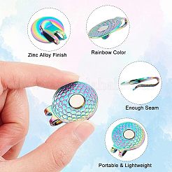 4Pcs 2 Style Rainbow Color Zinc Alloy Golf Ball Markers&nbsp;AJEW-OC0003-36