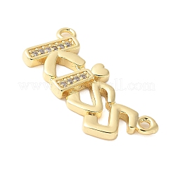 Brass Micro Pave Clear Cubic Zirconia Links&nbsp;KK-D357-03F-G