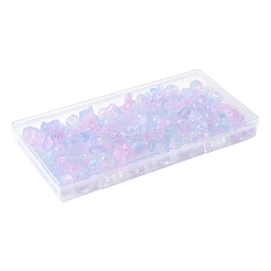 120Pcs 8 Styles Transparent Spray Paint Glass Beads&nbsp;GLAA-FS0002-26
