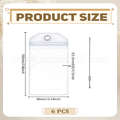 6袋用プラスチック製荷物タグ  旅行IDラベル  スーツケース名札  長方形  透明  190x90x0.5~3mm&nbsp;AJEW-LP0010-90