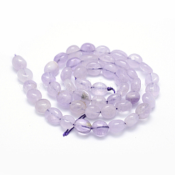 天然ラベンダーアメジストビーズ連売り  オーバル  5~12x6~9x4~7mm  穴：1mm  約50~53個/連  15.3インチ〜15.7インチ&nbsp;G-K230-03B