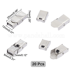 長方形201ステンレススチール時計バンド留め金20個  ステンレス鋼色  25x12x7mm  穴：3x8mm&nbsp;STAS-UN0051-85