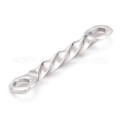 変色しにくい201ステンレススチールリンクコネクター  ツイストバーリンク  ステンレス鋼色  12x1.3x1.2mm  穴：1mm&nbsp;STAS-B011-02A-P