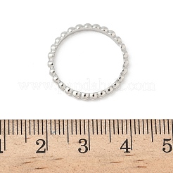925スターリングシルバープレーンバンドリング  丸いビーズ  プラチナ  2mm  内径：17mm&nbsp;RJEW-P164-01A-P