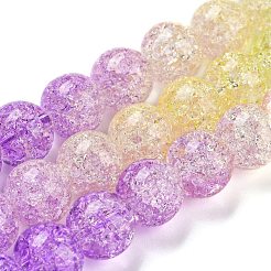 Spray Painted Crackle Glass Beads Strands&nbsp;DGLA-C002-10mm-07