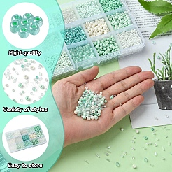 DIY ガラス シードビーズ ブレスレット ジュエリー作りキット  ミックスカラー  2~8x0.5~4.5mm  穴：0.7~1.2mm&nbsp;DIY-FS0007-64