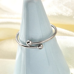 女性用304ステンレススチールオープンカフリング  ステンレス鋼色  1.2mm  内径：18mm&nbsp;RJEW-F170-03P-05