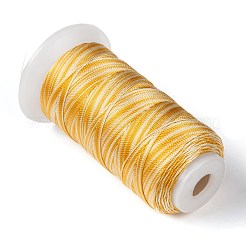 セグメント染色ラウンドポリエステルミシン糸  手縫い・ミシン用  タッセル刺繍  きいろ  12プライ  0.8mm  約300m /ロール&nbsp;OCOR-Z001-B-21