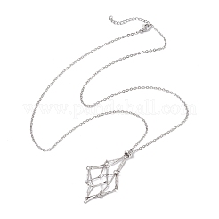 Non-Tarnish 3Pcs 3 Styles 304 Stainless Steel Cable Chain Macrame Pouch Empty Stone Holder Necklace Making&nbsp;NJEW-JN04973