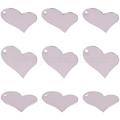 304ステンレスペンダント  空白タグのスタンプ  ハート  ステンレス鋼色  21x26x0.8mm  穴：2mm  30個/箱&nbsp;STAS-PH0018-70P