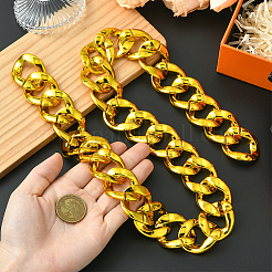 1Pc Acrylic Cuban Link Chain Necklaces for Men&nbsp;NJEW-SP0001-09A-G