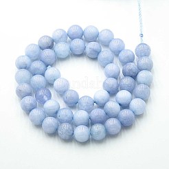天然石クォーツビーズ連売り  染め  ラウンド  模造アクアマリン  ラベンダー  8~8.5mm  穴：0.9~1mm  約45~47個/連  14.96~15.35インチ（38~39cm）&nbsp;G-N355-8mm-47