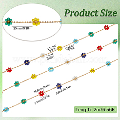 2M Flower Glass Beaded Chains&nbsp;CHS-SP0001-02A