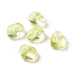 透明ガラスビーズ  兎  オリーブ  17.5x15x11.5mm  穴：1.4mm&nbsp;GLAA-G079-03E