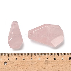 天然石ローズクォーツペンダント  ファセットナゲットチャーム  24~46x19~36.5x13~19.5mm  穴：1.2~1.4mm&nbsp;G-Z073-01