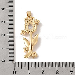 Brass Micro Pave Cubic Zirconia Pendants&nbsp;KK-P340-49G