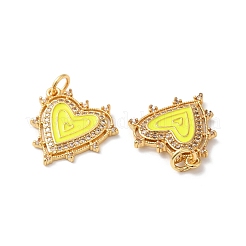 Rack Plating Brass Micro Pave Clear Cubic Zirconia Charms&nbsp;KK-D074-04G-03